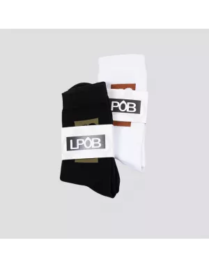 duo de chaussettes noires et blanches LPOB