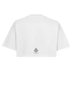 T-shirt War Life crop Blanc