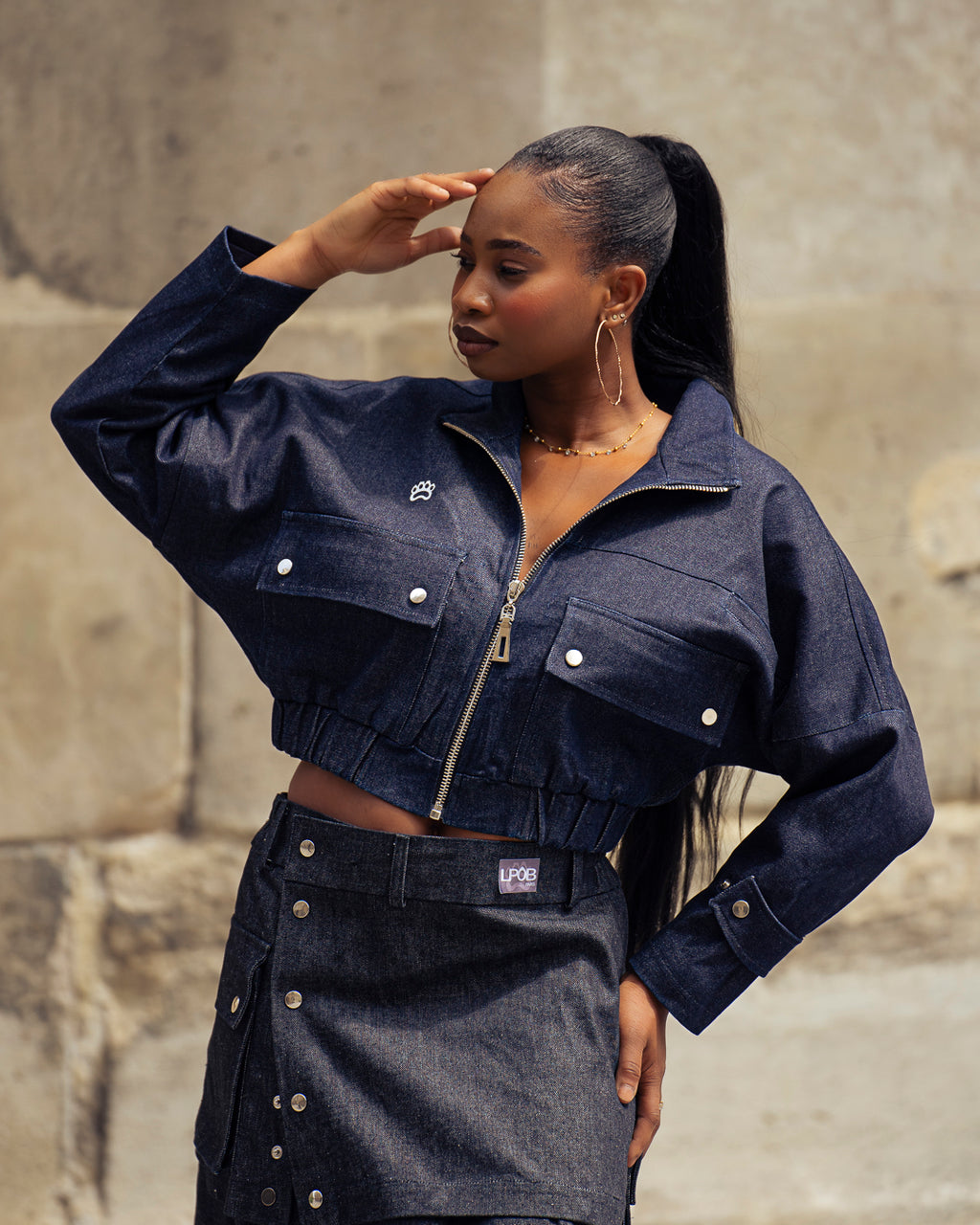 Veste Courte Denim Oversize