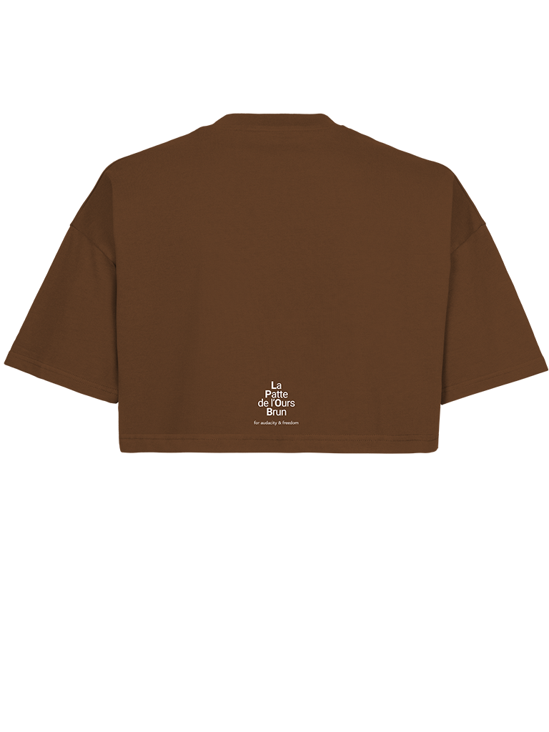 T-shirt War Life crop - brown