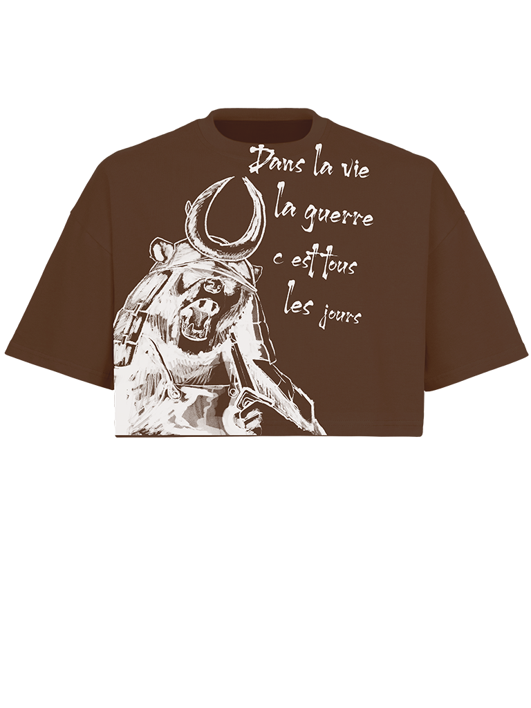 T-shirt War Life crop - brown