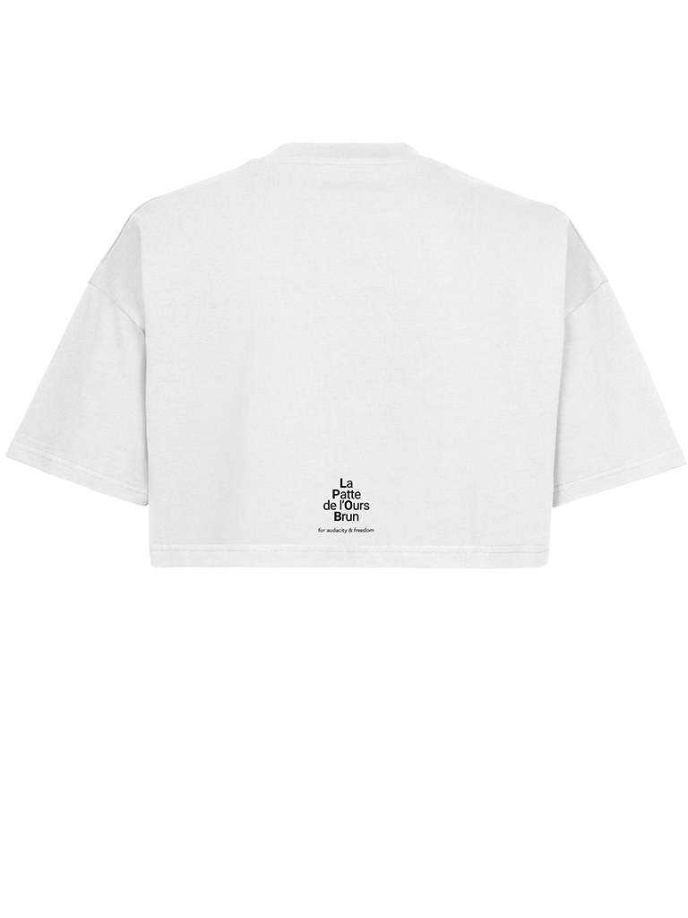 T-shirt War Life crop Blanc